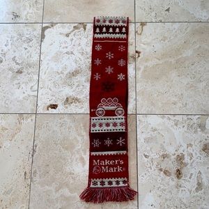 Makers Mark Winter Scarf  Red/Cream